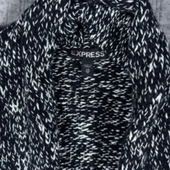 Express Long Line Cardigan Sweater Black And Pink Size Women’s Size XS Cotton - Picture 3 of 5